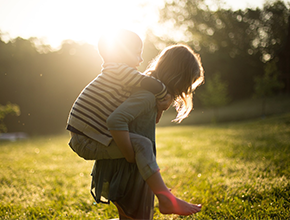 young children playing outside